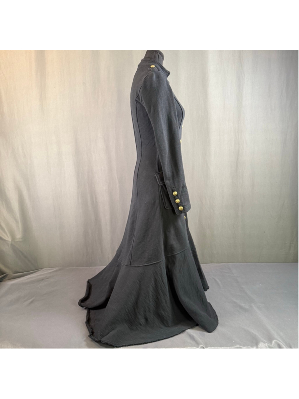 Ralph Lauren Denim & Supply Military Maxi Coat Dress Women M Gold Button Gothic - Picture 5 of 14
